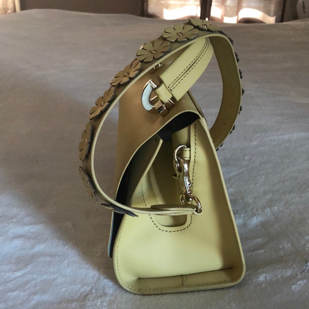 Zac Posen Lemon Yellow Floral Strap Shoulder Bag - Picture 4 of 8
